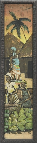African Batik Village Storytelling Scene