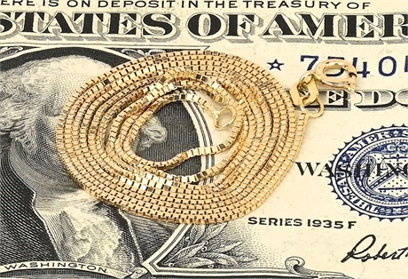 Midas 14K Yellow Gold Box Chain Necklace — 24.5", Turkey