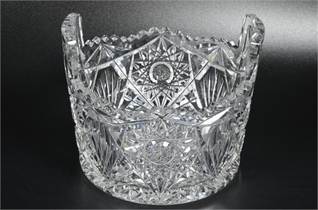 American Brilliant Cut Glass Bowl with Tab Handle