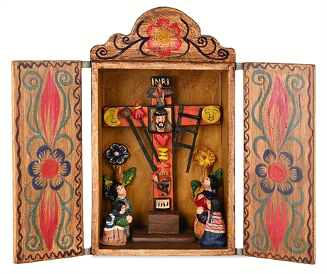 Novica Peru Retablo by Chavez — Signed Handcrafted & Hand-Painted Folk Art
