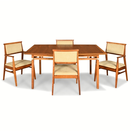 Mid-Century Modern Tung Si Dining Set – Teak & Walnut Table & Chairs