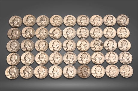 (45) 1955 & 1956 Washington Silver Quarters