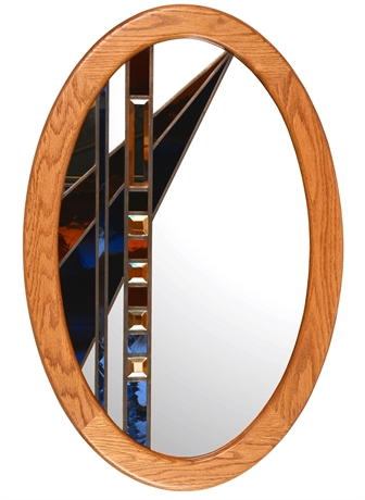 Steve Peuser 'Spectrum' Stained Glass Mirror
