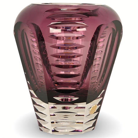 Western Germany Cased Glass Purple Vase
