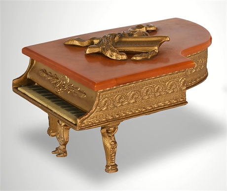 Thorens Swiss Movement Bakelite & Gilt Grand Piano Music Box — "Faust Waltz"