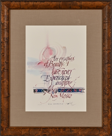 Bolo Phillips Calligraphed DH Lawrence Quote
