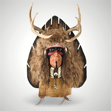 "Deer Dancer" by Super Moon – Native-Inspired Wall Sculpture, Mixed Media
