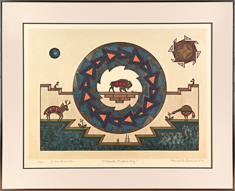 Merrill Quannie "Kokopelli's Buffalo Song" — Lithograph 42/65