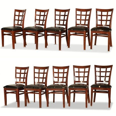 (10) Lattice Back Solid Wood Chairs for Restoration Chairs