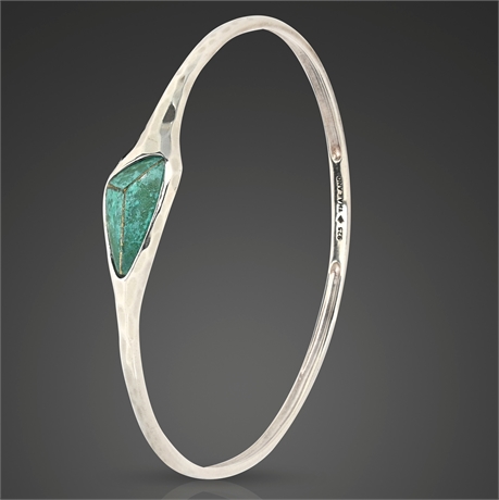 Silpada Sterling Silver & Turquoise Inlay Bangle Bracelet