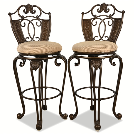 Pair Opulence II Swivel Bar Stools by Ashley Furniture – Heavy-Duty Steel Frame