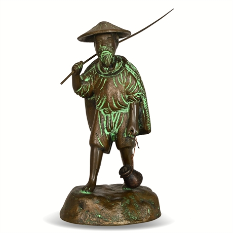 Bronze Fisherman Sculpture