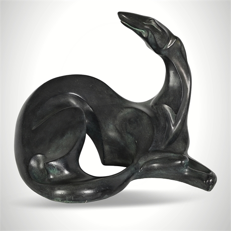 Austin Productions 1989 Art Deco Greyhound Sculpture by A. Danel