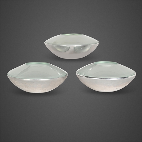 Nambé Linda Celentano UFO Votive Set — Aluminum Alloy & Frosted Glass #6012