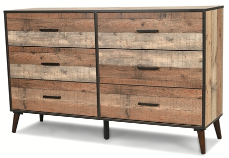Rustic Style 6-Drawer Dresser
