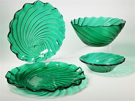 Emerald Swirl Serving Set