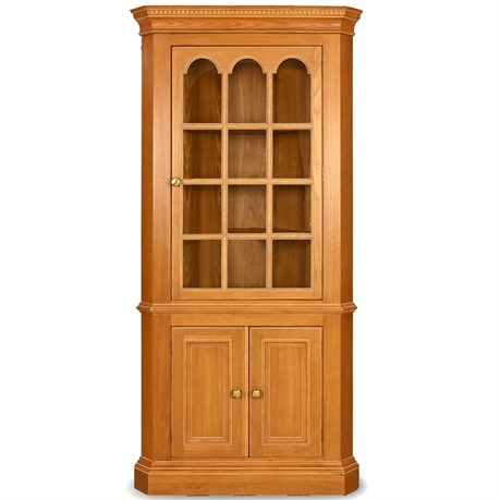 Classic Oak Corner Lighted Cabinet by Crafbury