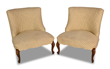 Pair Vintage Regency Slipper Chairs