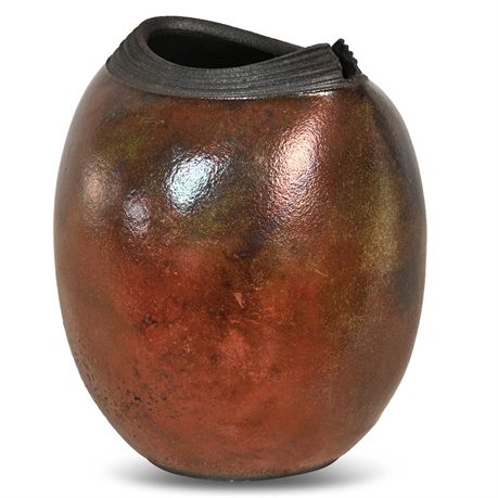 Etruscan Sky Raku Vase