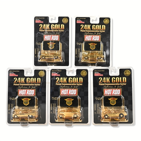 Hot Rod 50th Anniversary 24K Gold Diecast Lot of 5 – Racing Champions