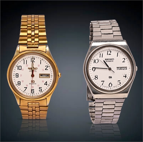 Pair Vintage Seiko Wrist Watches