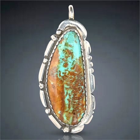 Turquoise and Sterling Silver Pendant by Roy Buck (Navajo)