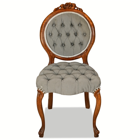 Antique Victorian-Style Tufted Parlor Chair