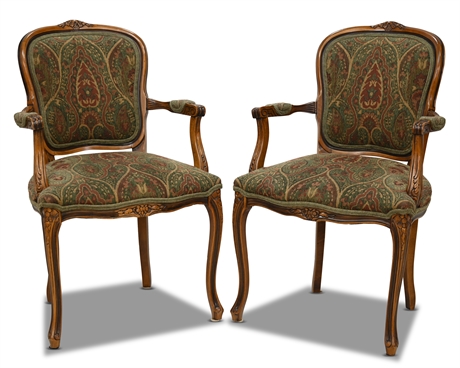 Pair Country French Bergére Chairs