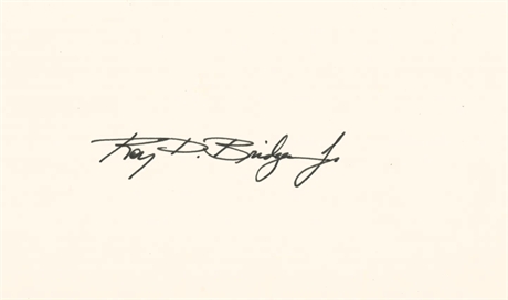 Roy D. Bridges Jr. Signed Card — Space Shuttle Astronaut, NASA STS-51-F