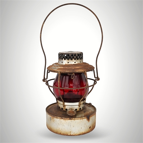 Handlan St. Louis Railroad Lantern w/ Red Globe