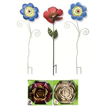 Mainstays & Ashland Metal Garden Flower Stakes – 5pc Lot, 35–50.5" Tall