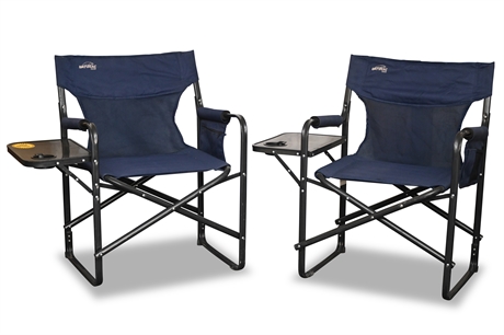 Pair Natural Gear Luxury Folding Chairs