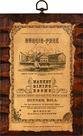 Durgin-Park Dinner Bill