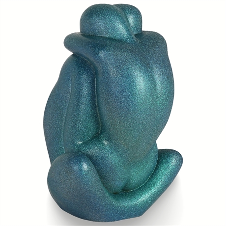 "Eternal Embrace" – Abstract Lovers Sculpture in Sparkling Teal Finish