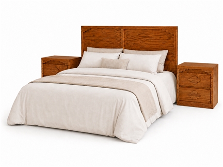 Solid Oak Full/Queen Panel Headboard, Mission-Style Grain