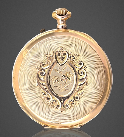 Swiss 18K Gold Pocket Watch, No. 81932, 10 Rubis – Scrap/Repair