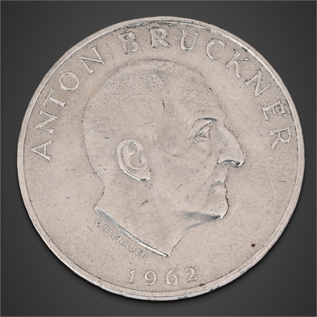 1962 Austria 25 Schilling Silver Coin — Anton Bruckner Commemorative