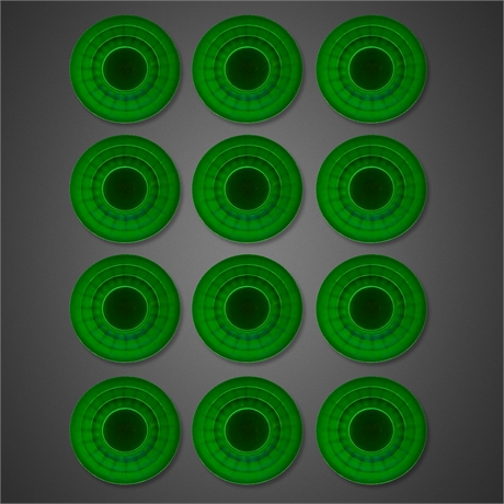 (12) Anchor Hocking Block Optic Uranium Glass Plates – 6.25"