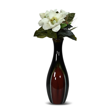 Ceramic Vase with Faux Magnolias