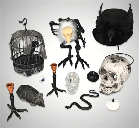 🎃 Gothic Halloween Collection – Diamond Star Crystal Skull, Animated Vulcher +