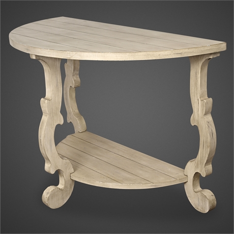 Coast to Coast Orchard Park Demilune Console Table – Orchard White Rub