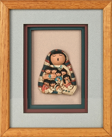 Vintage Tiddley Bits "Storyteller" by Molly Renner – Framed Hand-Cast & Painted