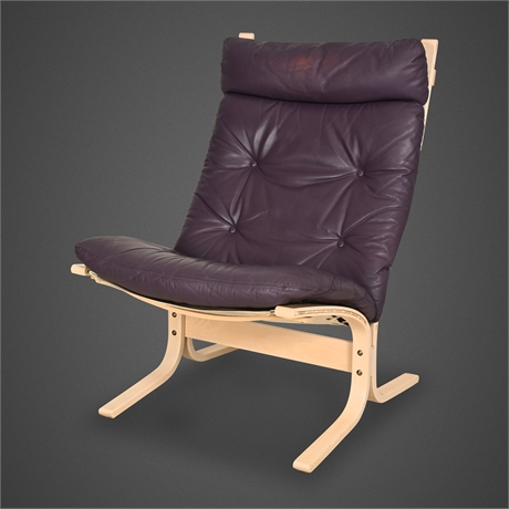Ingmar Relling Siesta Chair, Westnofa Norway — Aubergine Leather