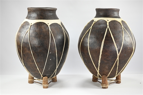 Large Tarahumara Pots With Stands