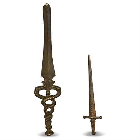 Antique Caduceus Letter Opener +