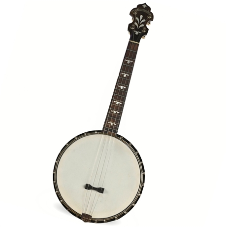 1920s 4-String Langstile Banjo with Mother-of-Pearl Inlay