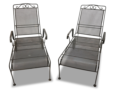Classic Iron Chaise Lounge Chairs