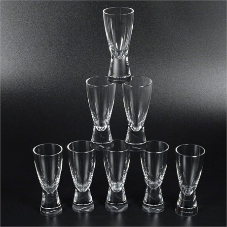 Steuben - 8 Steuben Crystal Art Glass Cordial Shot Glasses