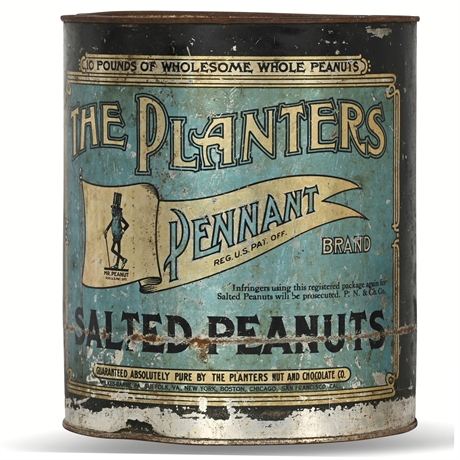 Antique Planters 'Pennant' Peanuts Tin