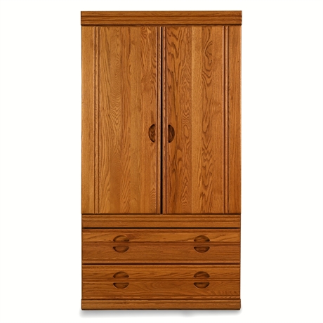 Palliser DeFehr Oak Armoire with Hidden Jewelry Drawer
